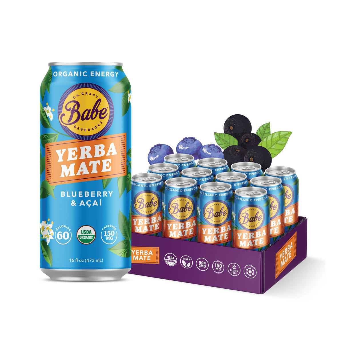 青木乃里子 「椿」 20/350 Yerba Mate Blueberry Açai – Babe Beverages