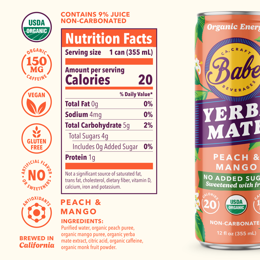 Yerba Mate Peach Mango  - NO ADDED SUGAR